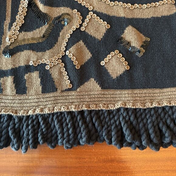 Vintage 90s I.B. Diffusion Geometric Sweater– Women’s Small Abstract Navy Brown - Picture 2 of 4